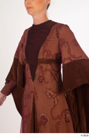  Photos Woman in Historical Dress 35 15th century brown dress historical clothing upper body 0002.jpg